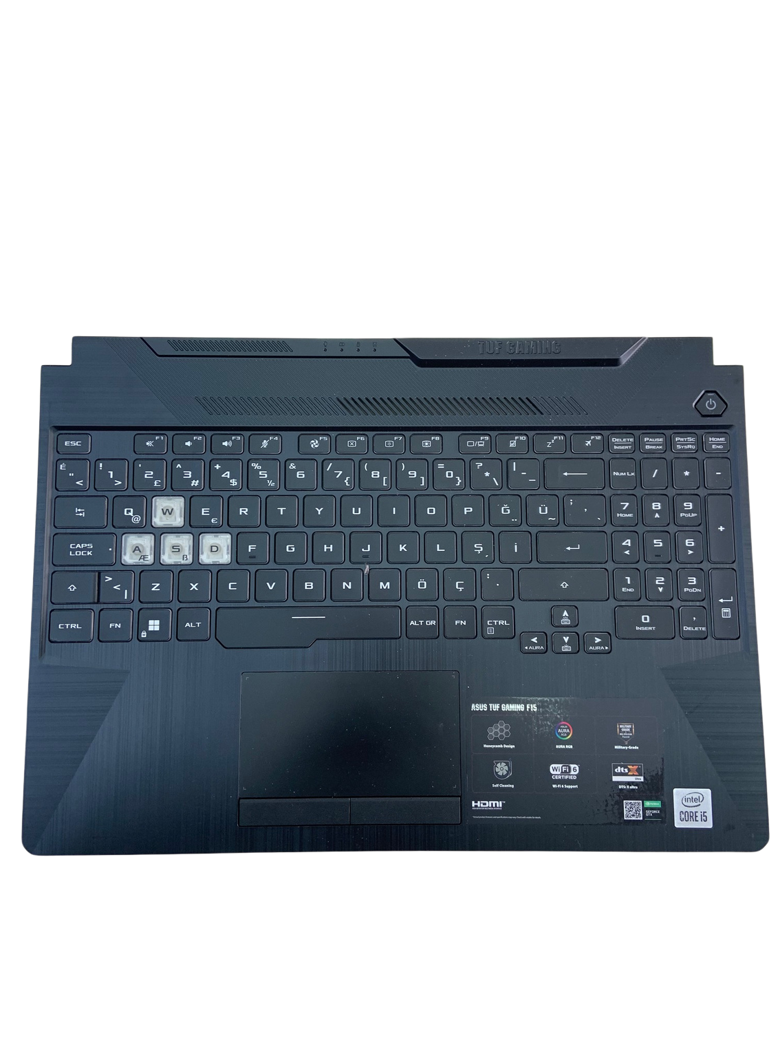 Asus TUF FX506L FX506LH HN004W Gaming Üst Kasa Işıklı Klavye ve Touchpad