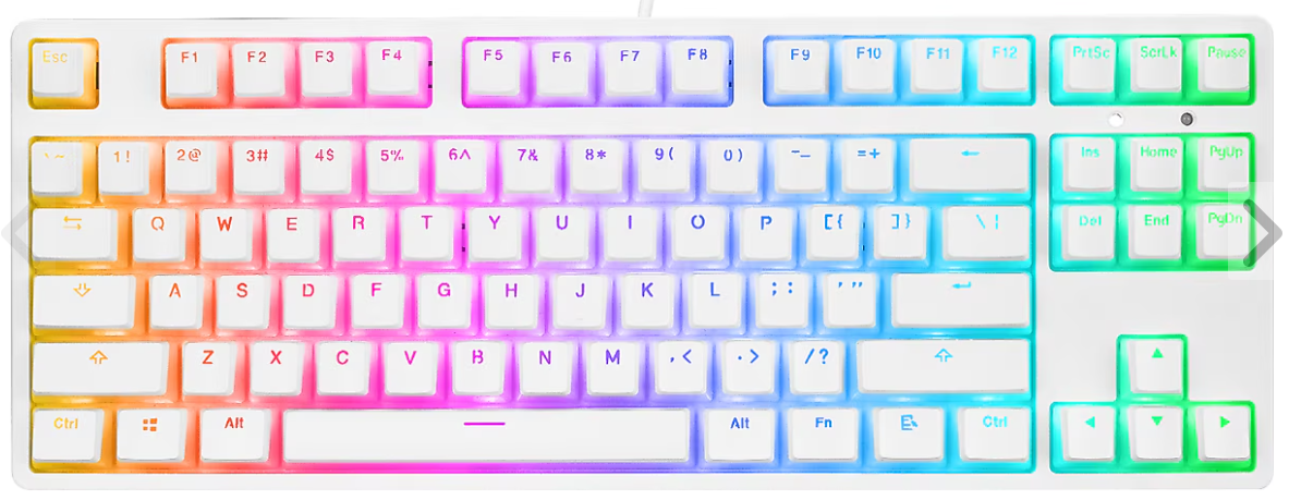 Rampage KB-R136 Ghost Beyaz Type-C Bağlantılı Rgb Red Switch Gaming Klavye