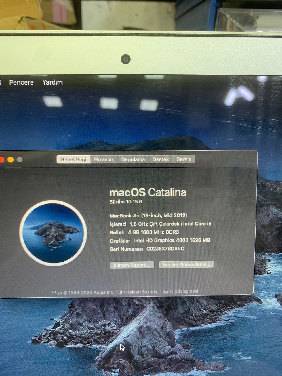 Küçük resim: Apple MacBook Air A1466 i5 4GB RAM 256GB SSD 13" Notebook (Sıfır Batarya)