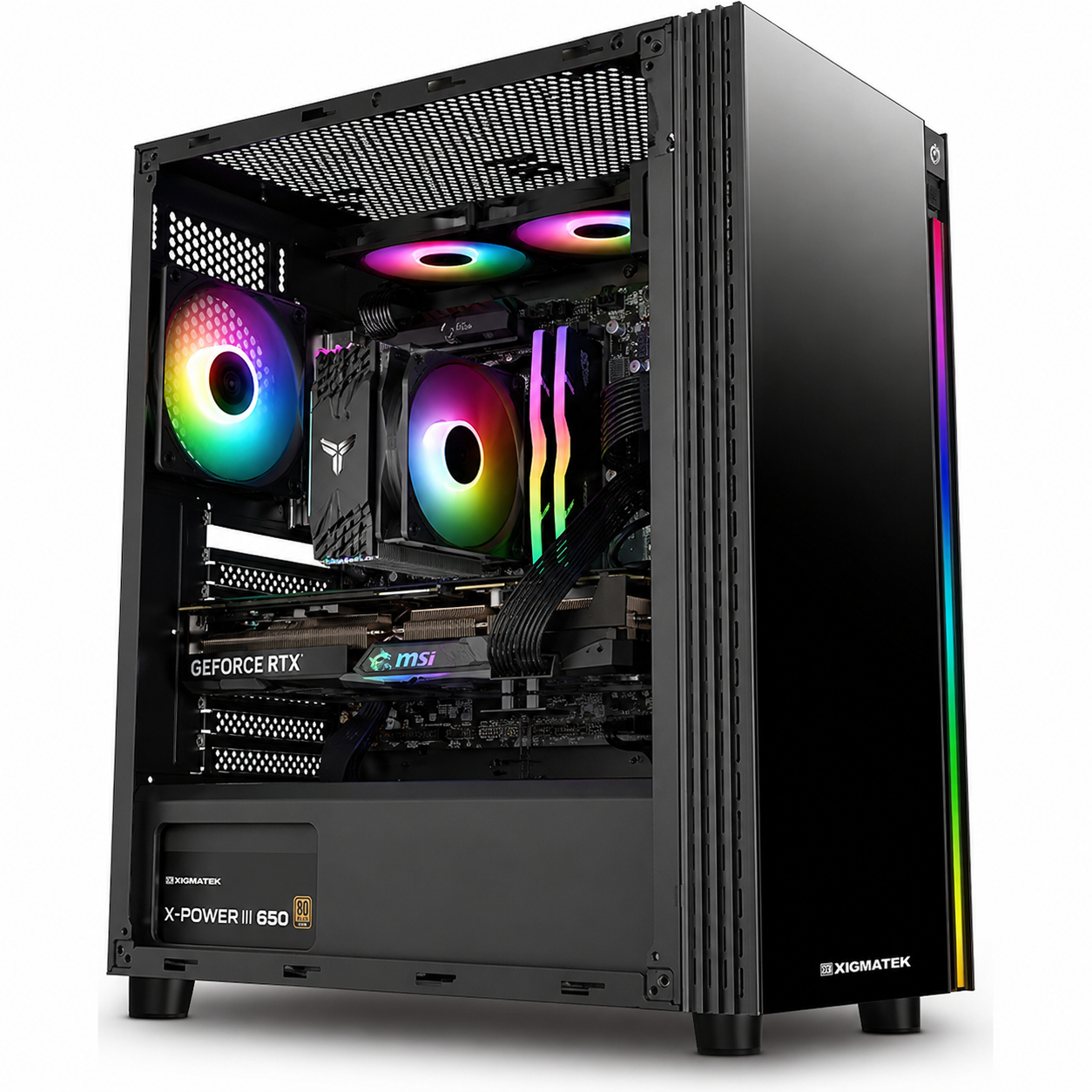 i3-12100F RX 550 8GB 16GB RAM 512GB NVMe SSD RGB Gaming PC