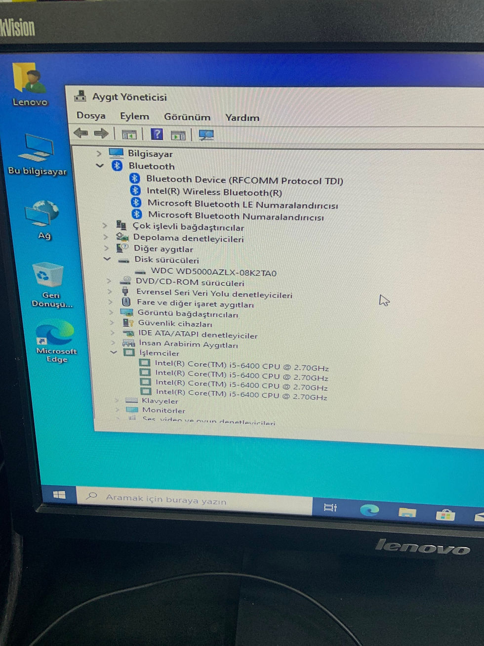 Küçük resim: Lenovo S510 10KW-S02L00 i5-6400 4GB 500GB Tam Set Bilgisayar