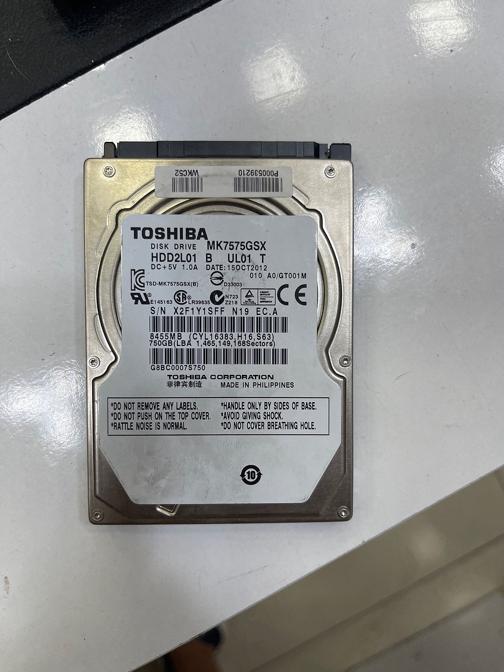 Toshiba MK7575GSX HDD2L01 750GB 2.5 HDD %23