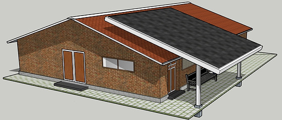 Free Standing SPM 2 Column Extendel at roof slop for awning cover.jpg