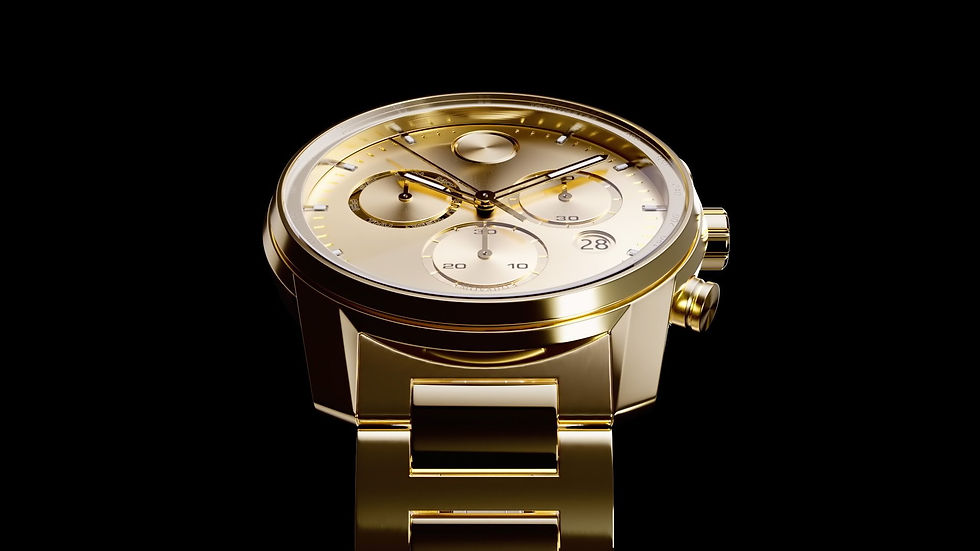 Movado bold verso watch created entirely in cgi including bracelet, bezel, dial