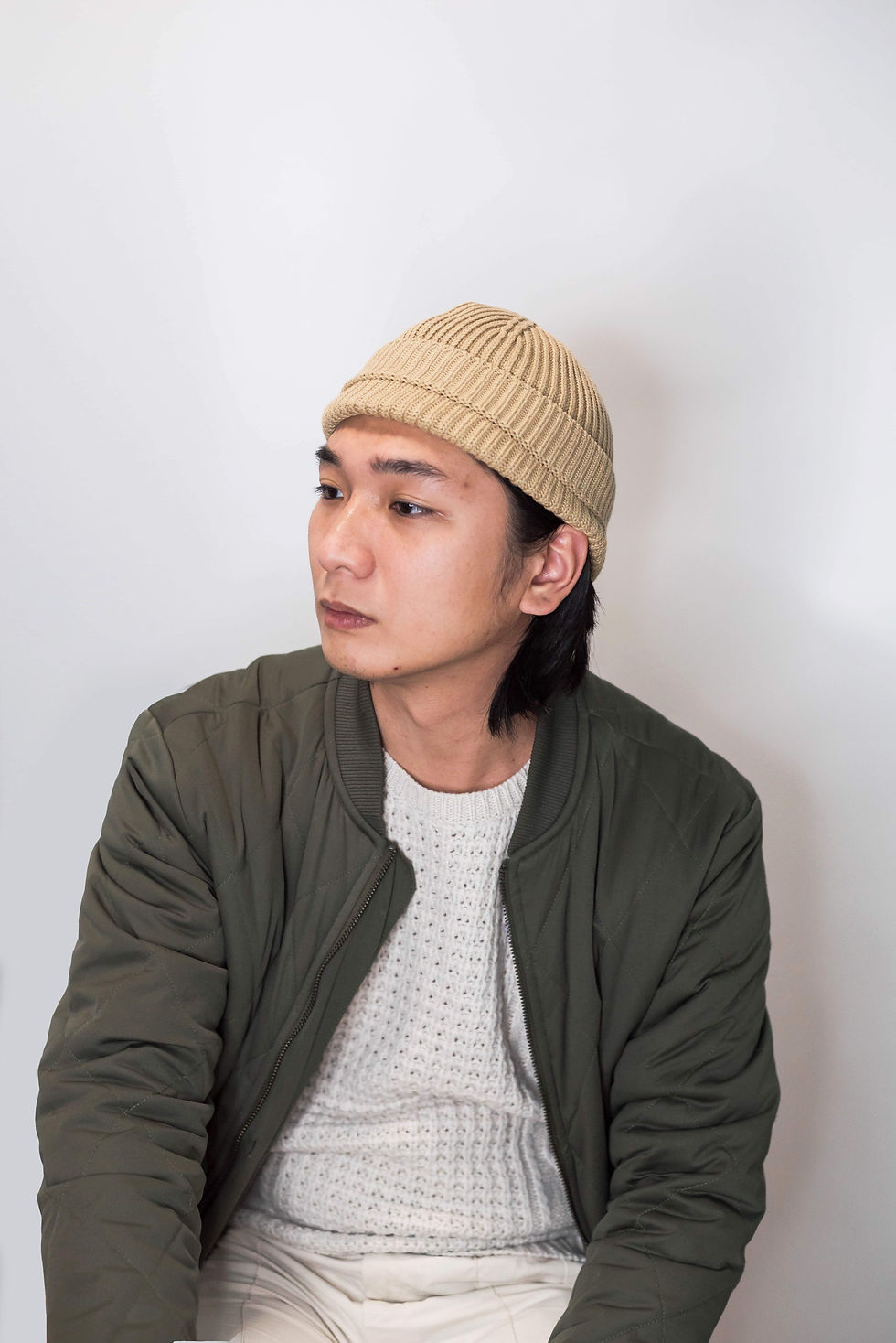 Thumbnail: Burlywood 2-Way cotton beanie