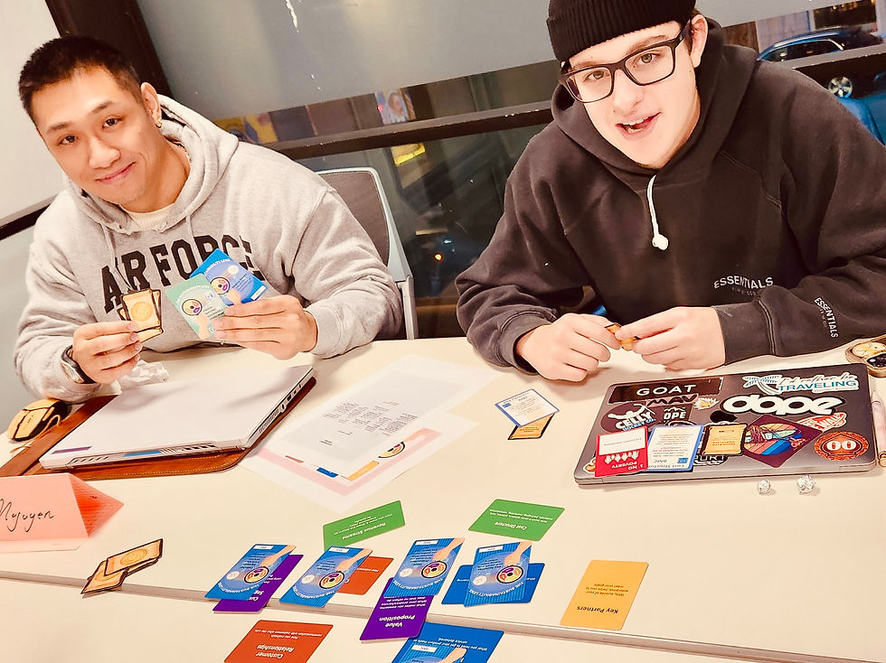 students playing the Sustainability Lens card game