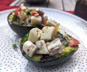 Grilled Avocado with Veggie Ceviche (GF, V)