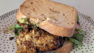 Balsamic Tofu Sandwich with Olive Pesto (GF, V)