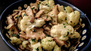 Roasted Cauliflower & Shiitake Mushrooms Salad