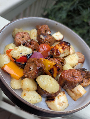 Grilled Beyond Sausage and Gnocchi Salad (GF, V)