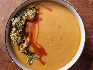 Acorn Squash Soup with Minty Pesto