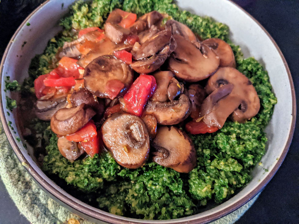 kale polenta mushroom bowl