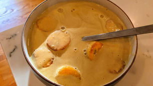 Caribbean Peanut Soup with Fried Plantains (GF, V)