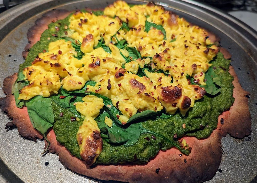 Leftovers Idea: Breakfast beetroot flatbread with kale polenta (DF)