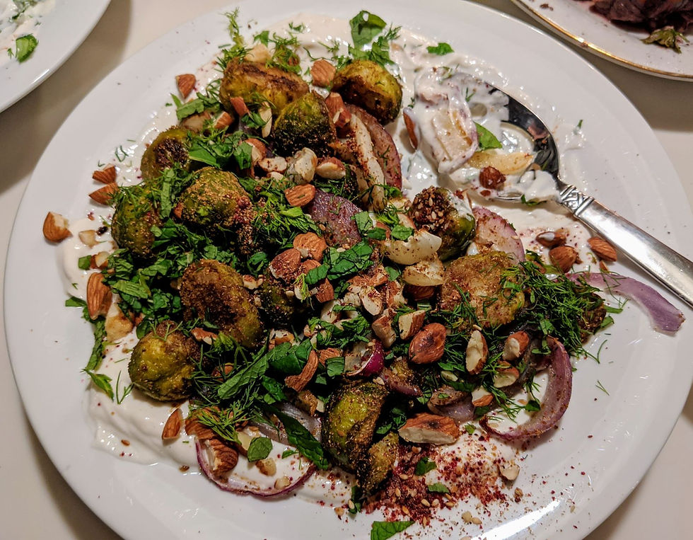 middle eastern roasted brussels sprouts