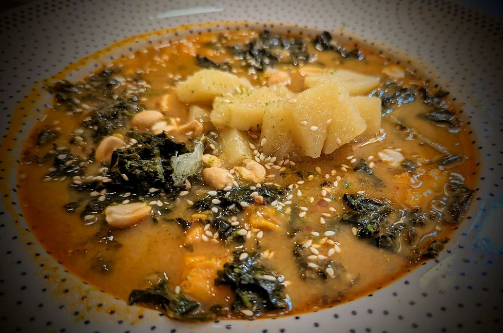Instant Pot Thai Inspired Peanut Soup with Vegan Halloumi (GF, V)