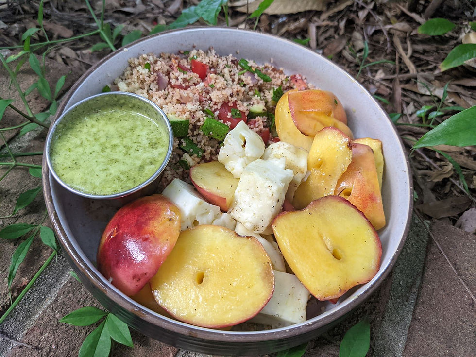 Grilled Peach and Halloumi Couscous Bowls
