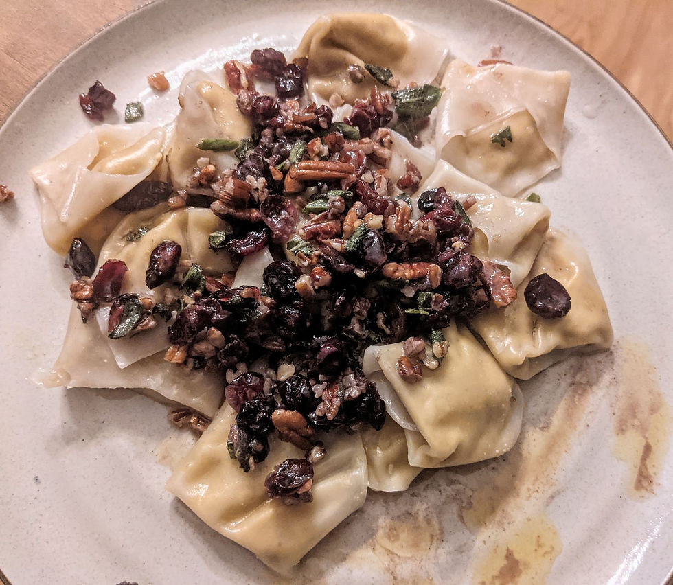 Butternut Squash, Cashew Ricotta & Amaretto Tortellini with Vegan Butter Sauce