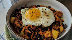 Carrot, Apple & Coconut "Bacon" Breakfast Bowl