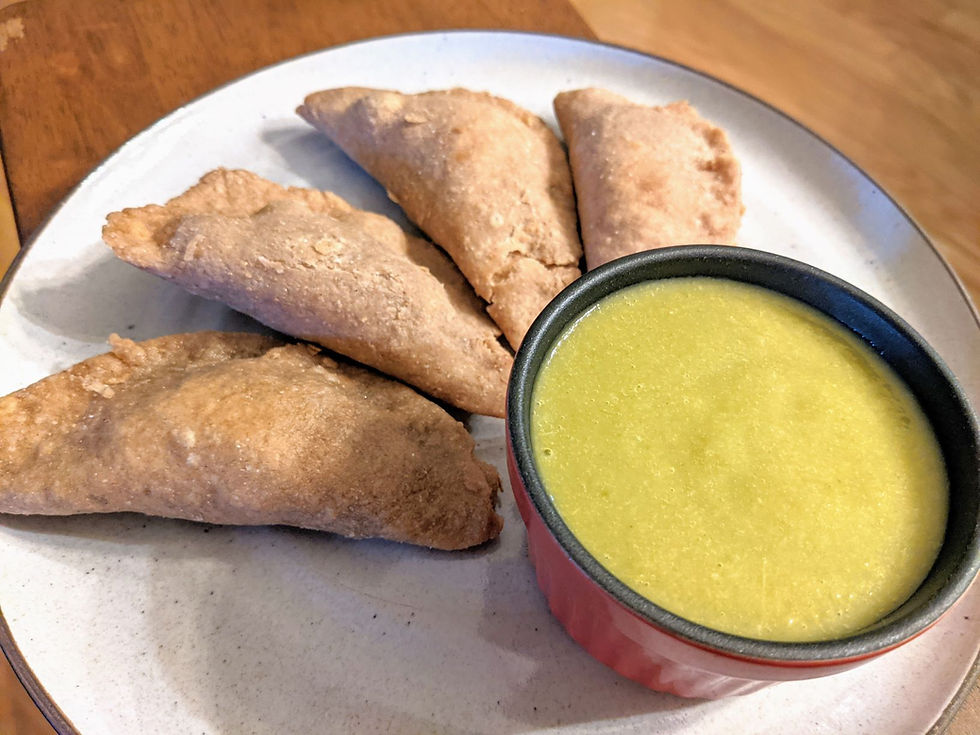 Guyanese Gojas with Pepper Sauce