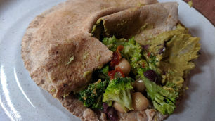 Broccoli, Chickpea & Avocado Hummus Pita Sandwiches