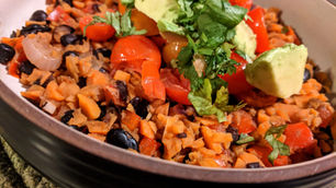 Vegan Burrito Bowl with Sweet Potato "Rice"