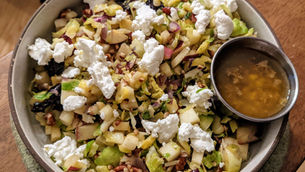 Warm Brussels Sprout Salad Apple Cider Ginger Dressing