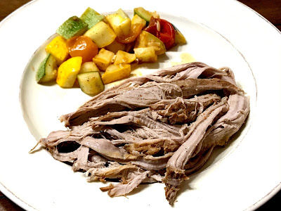 Balsamic Pork Tenderloin with Sauteed Heirloom Squash and Tomatoes