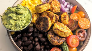 Plantain Salad with Avocado Dressing (GF, V)