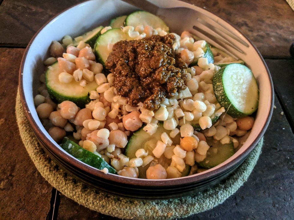 corn zucchini chickpea salad