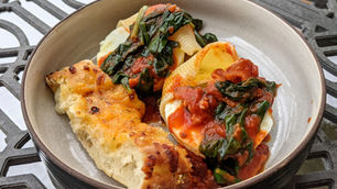 Stuffed Breakfast Shells with Marinara Sauce