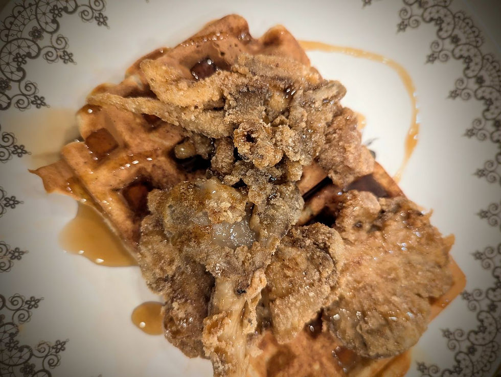 Hawaiian Un-chicken & Banana Waffles (GF, V)