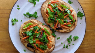 Thai Cashew Naan Pizzas