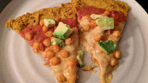 Avocado Chickpea Pizza on a Sweet Potato Crust