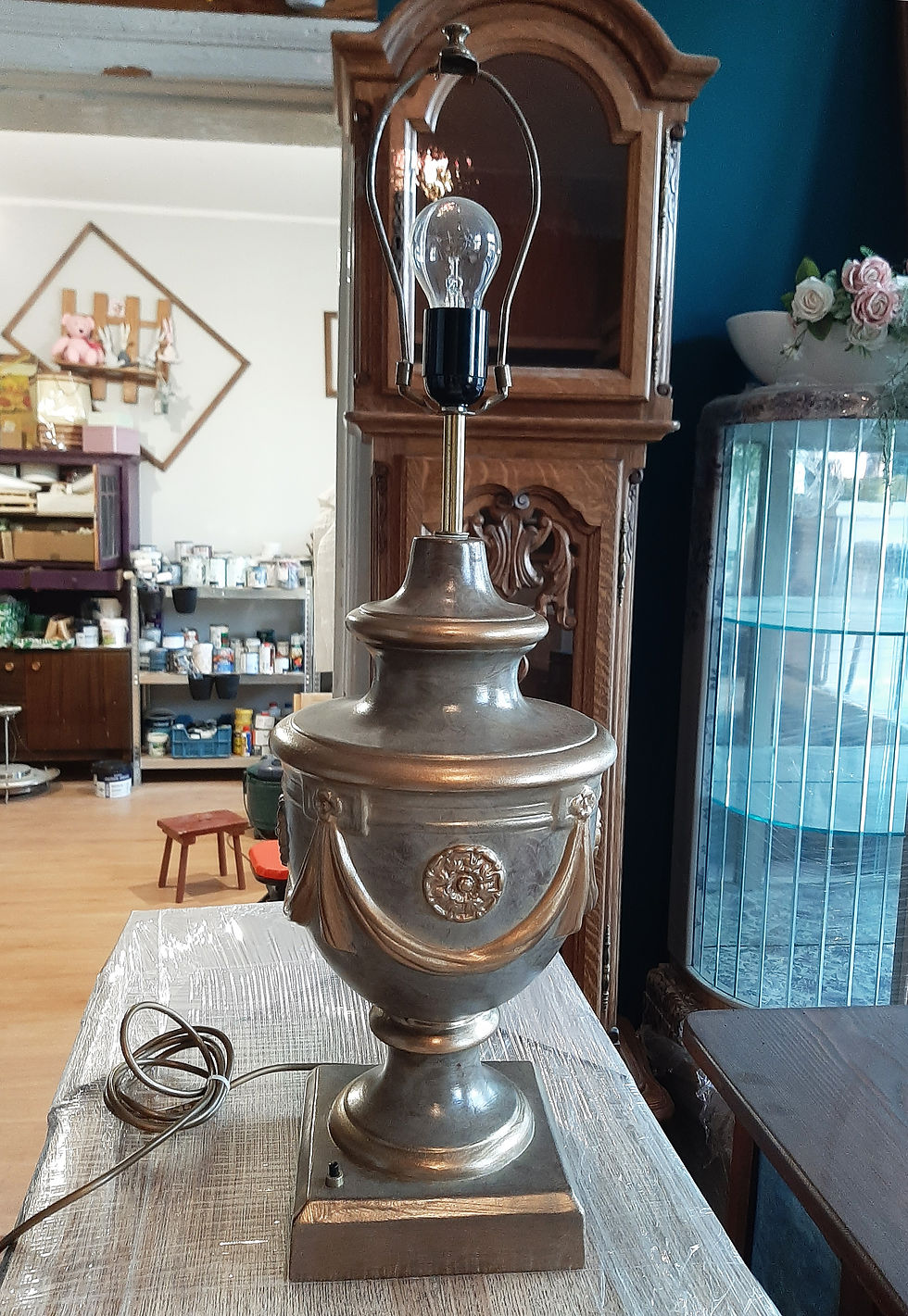 Miniatura: Piękna duża lampka ceramiczna.