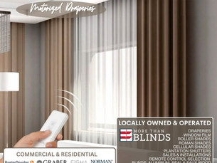 Elevate Your Windows with Motorized Draperies from MoreThanBlinds!