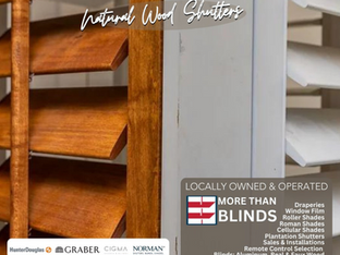 Elevate your space with Natural Wood Shutters!