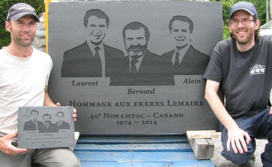 Gravure au jet de sable, Norampac Cabano