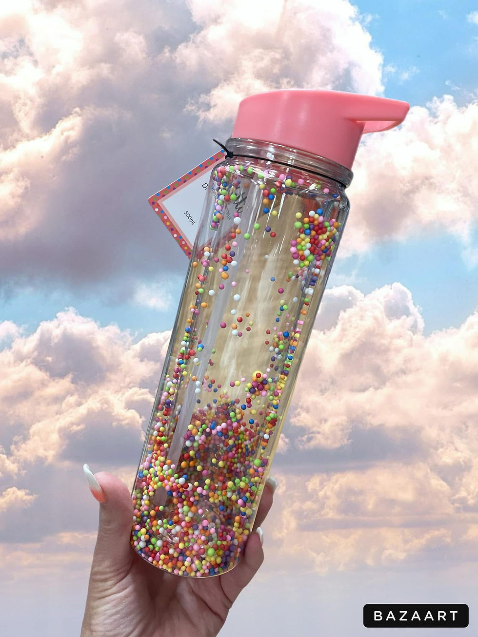 Confetti water bottle.