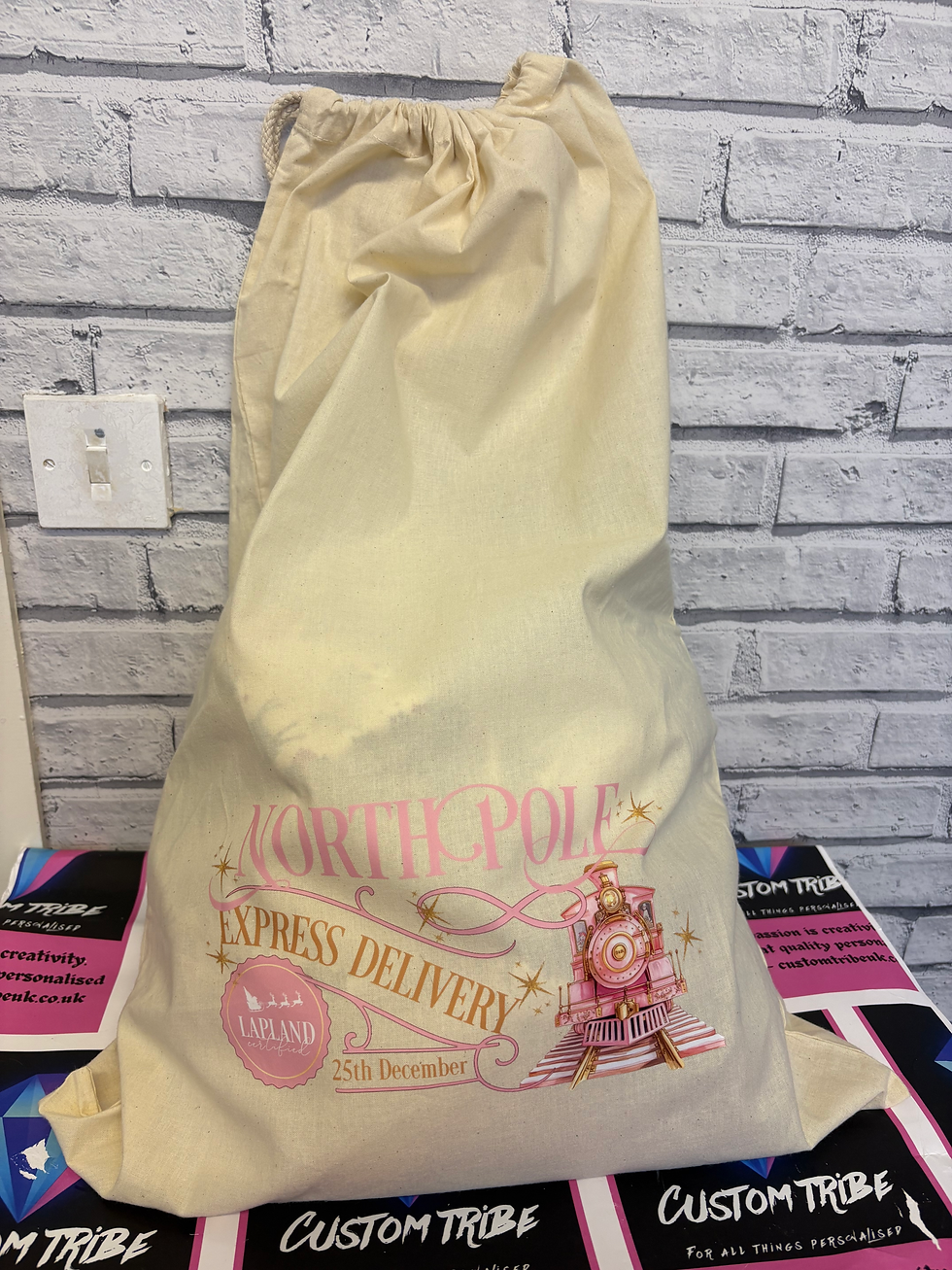 Pink Polar Express Santa sack - jumbo