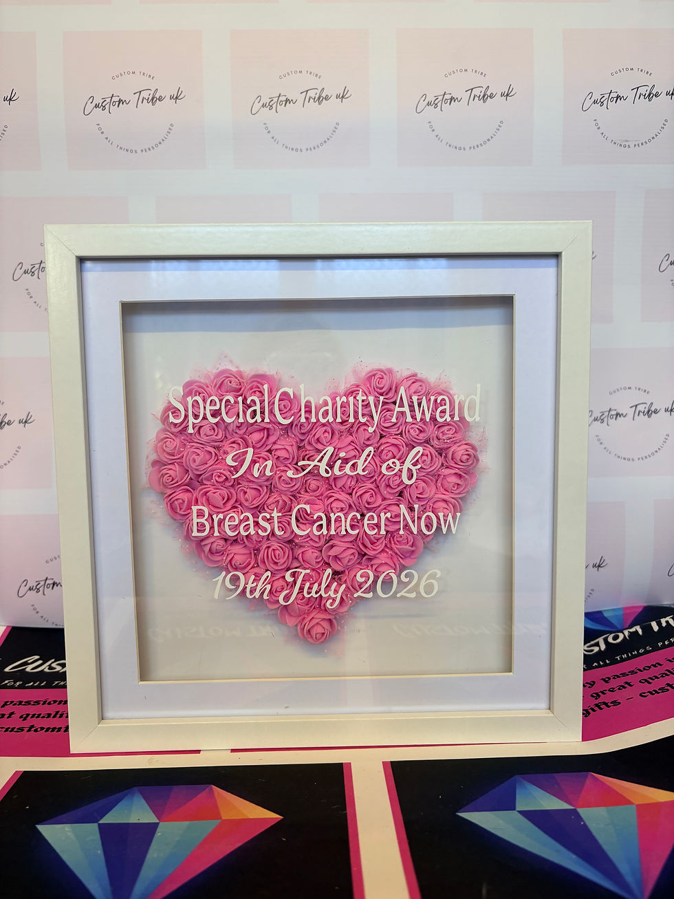 Thumbnail: Large 25cm foam rose shadow box frame