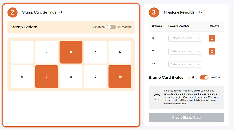 Activating Reward Stamp Positions