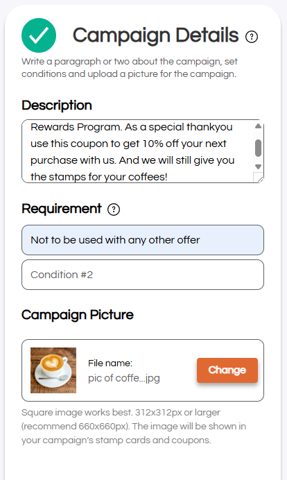 Campaign Details for your coupon on meed