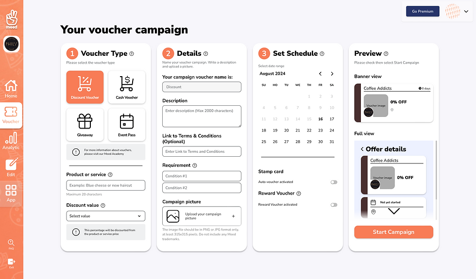 Create a voucher campaign for your meed-powered loyalty program