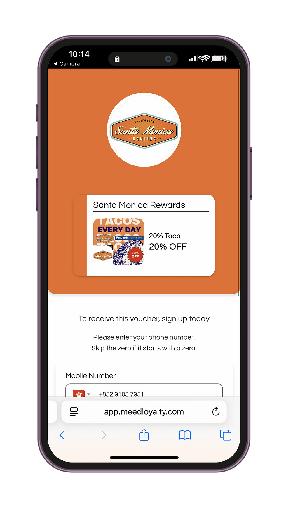 Don't forget to set up your welcome coupon