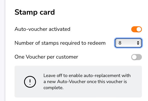 The correct settings for your digital stamp card