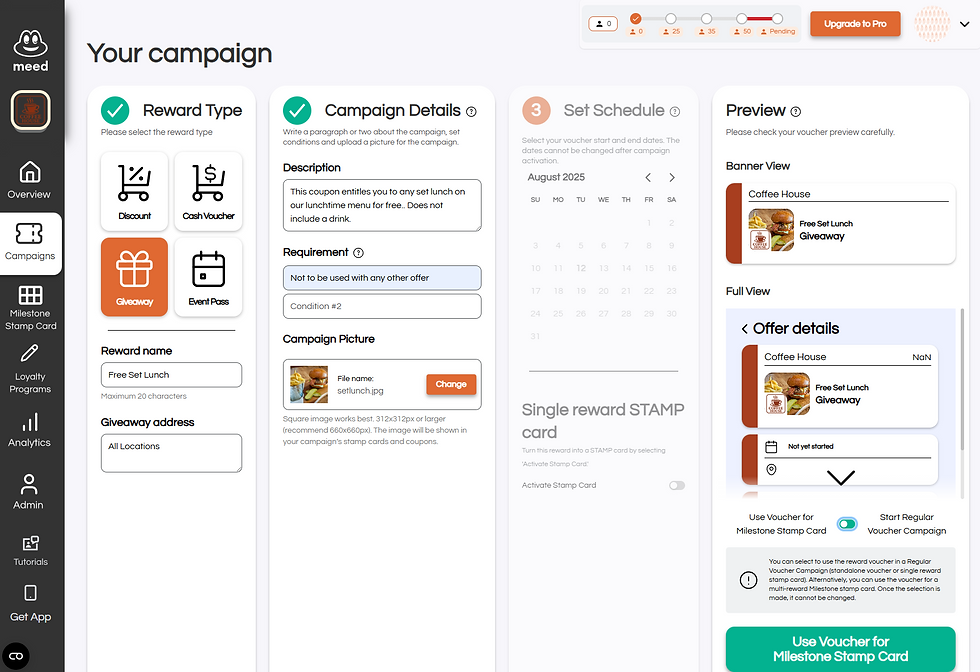 Your Campaign Screen