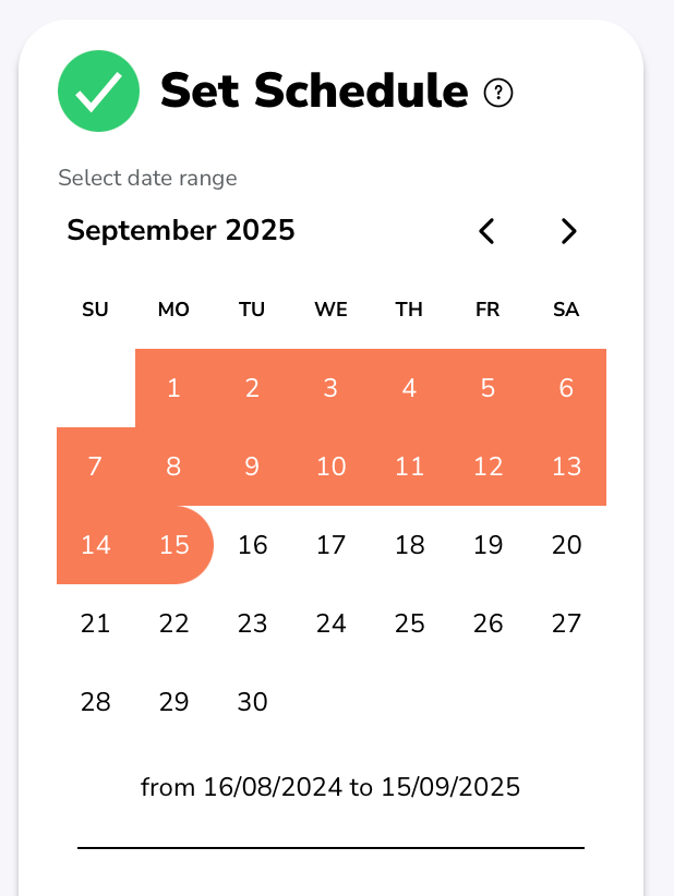 Set the start and stop date for your voucher campaign on your meed-powered loyalty program