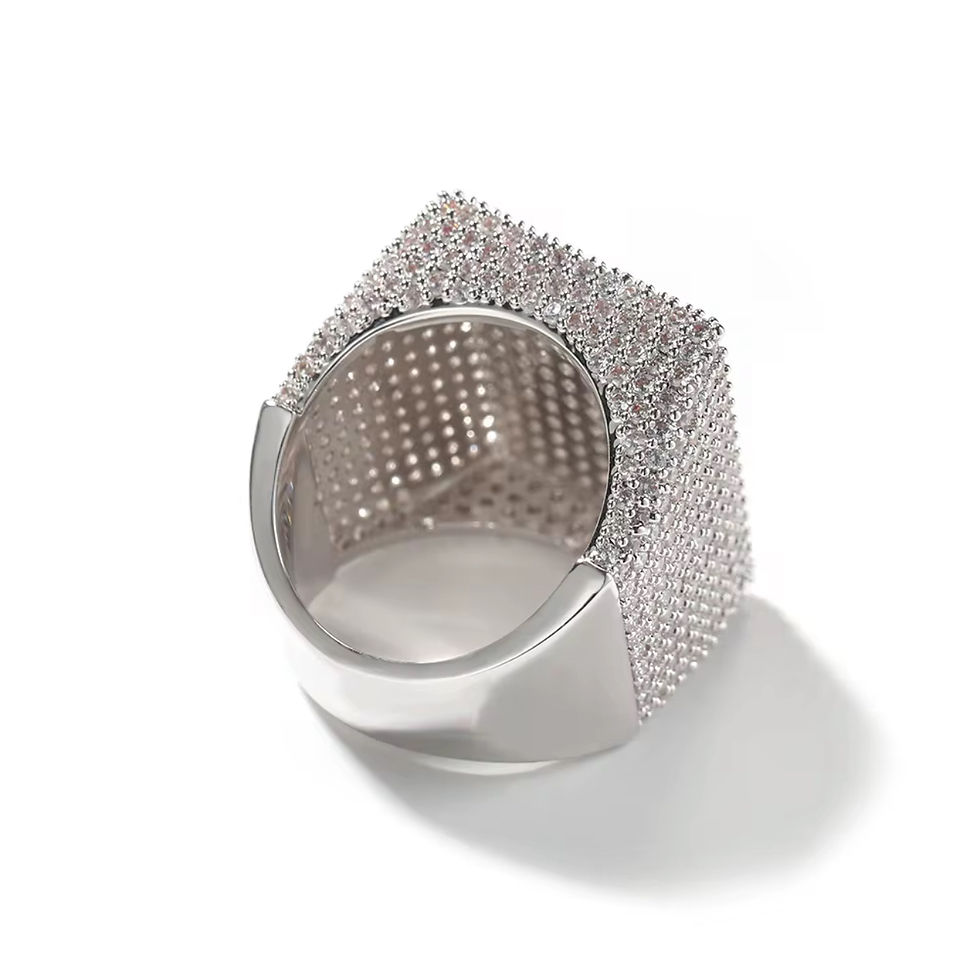 Thumbnail: CEJewelry Hip Hop Big Size Square Shape Iced Out Cubic Zircon Rectangle Ring for