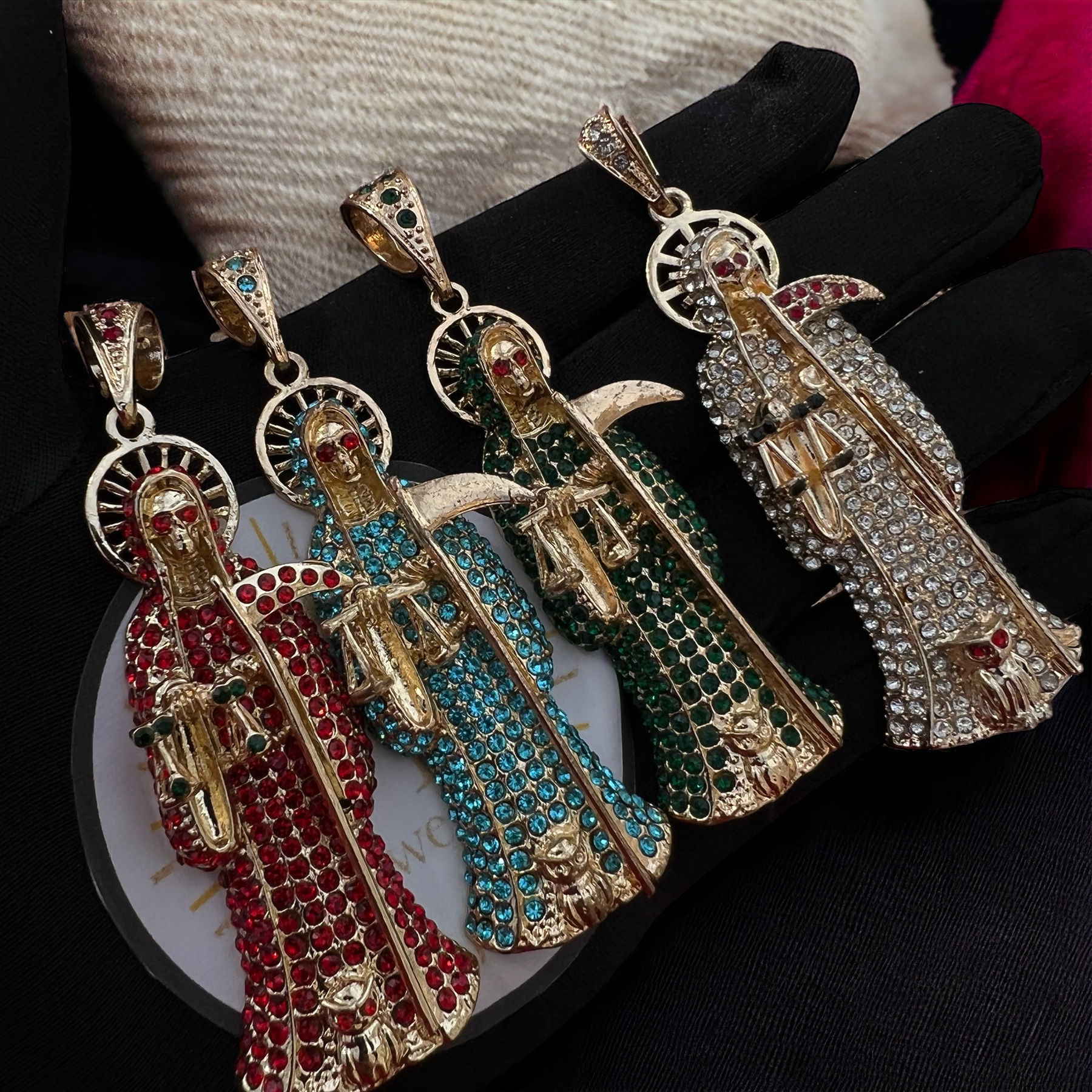 XL Santa Muerte in different stones
